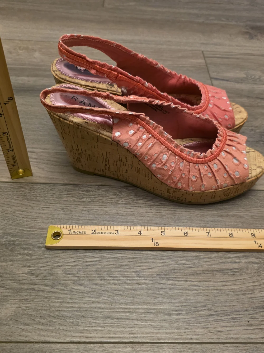 Rampage Coral Slingback Peep-Toe Wedges Size 11